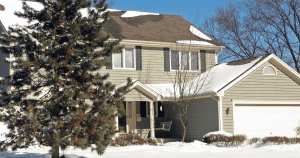 house in the snow